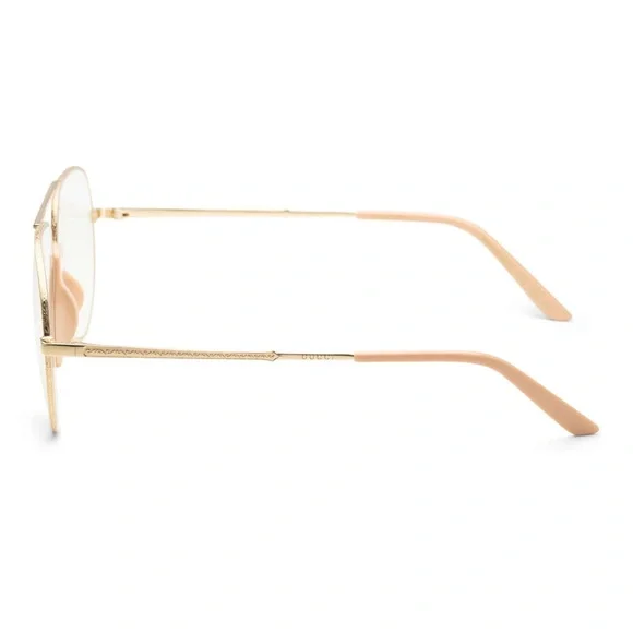 GUCCI UNISEX-ADULT AVIATOR GOLD GOLD TRANSPARENT SUNGLASSES  display picture 2